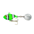 Metal fishing lure with rotating sequins in gold colour option