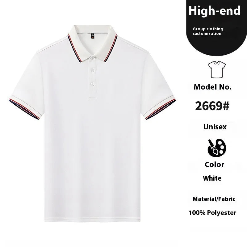 Ice Ion lapel short sleeve polo shirt in navy blue, straight fit, nylon polyester blend