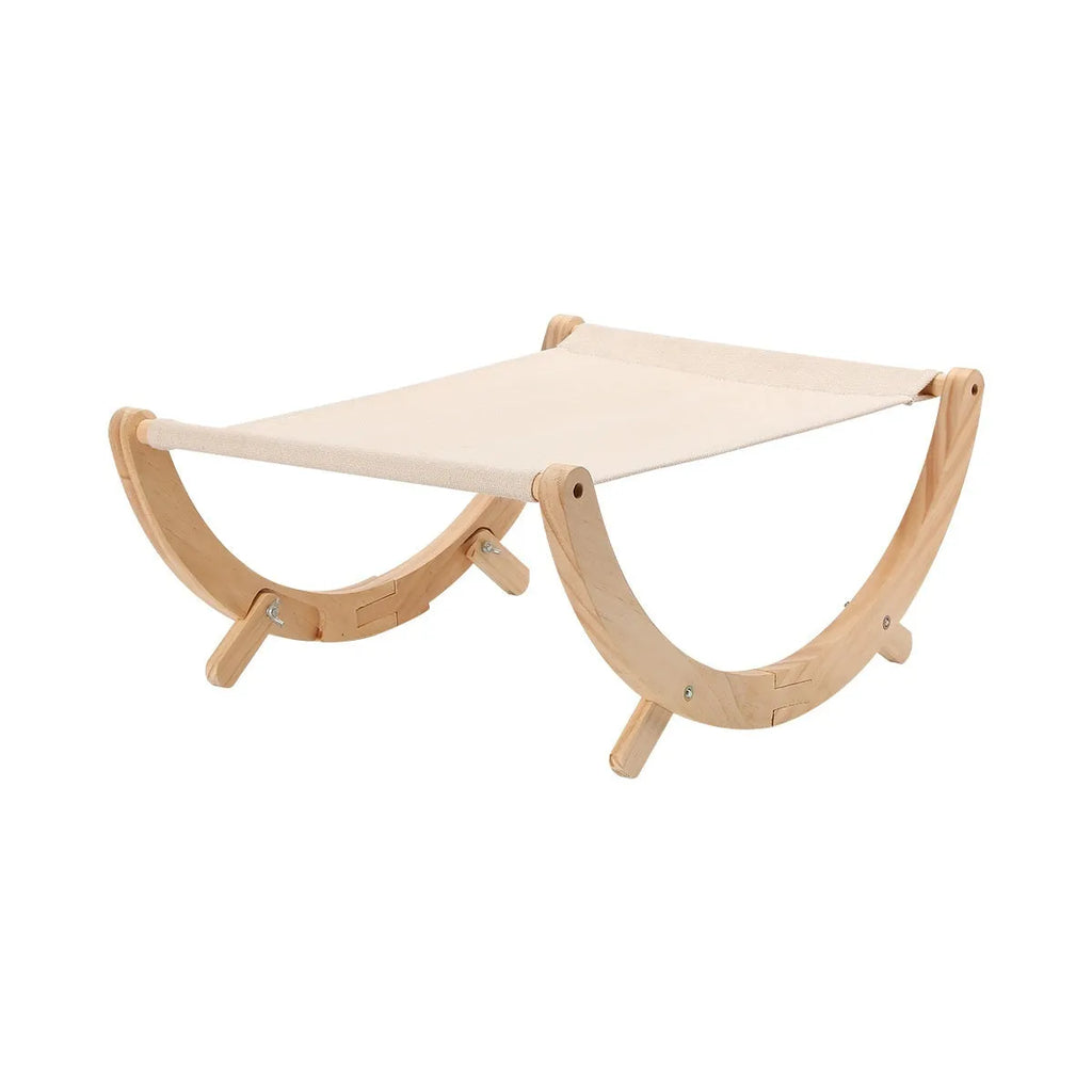 Solid wood cat shaker pet bed hammock with foldable design, canvas cover, 55x41x22cm