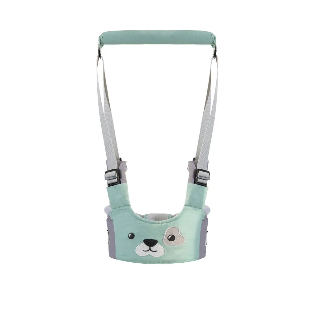 Cotton baby walking harness belt in blue colour with adjustable straps for toddler walking assistance