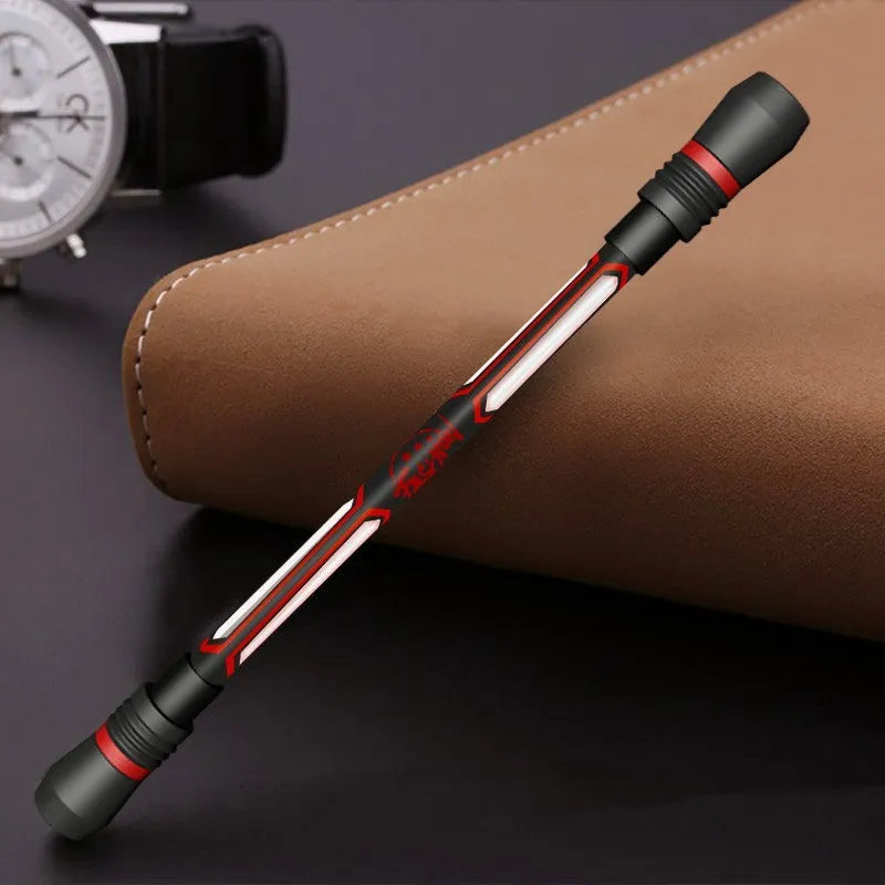 Frosted silica gel anti-slip rotary pen with fine 0.35mm needle tip on desk