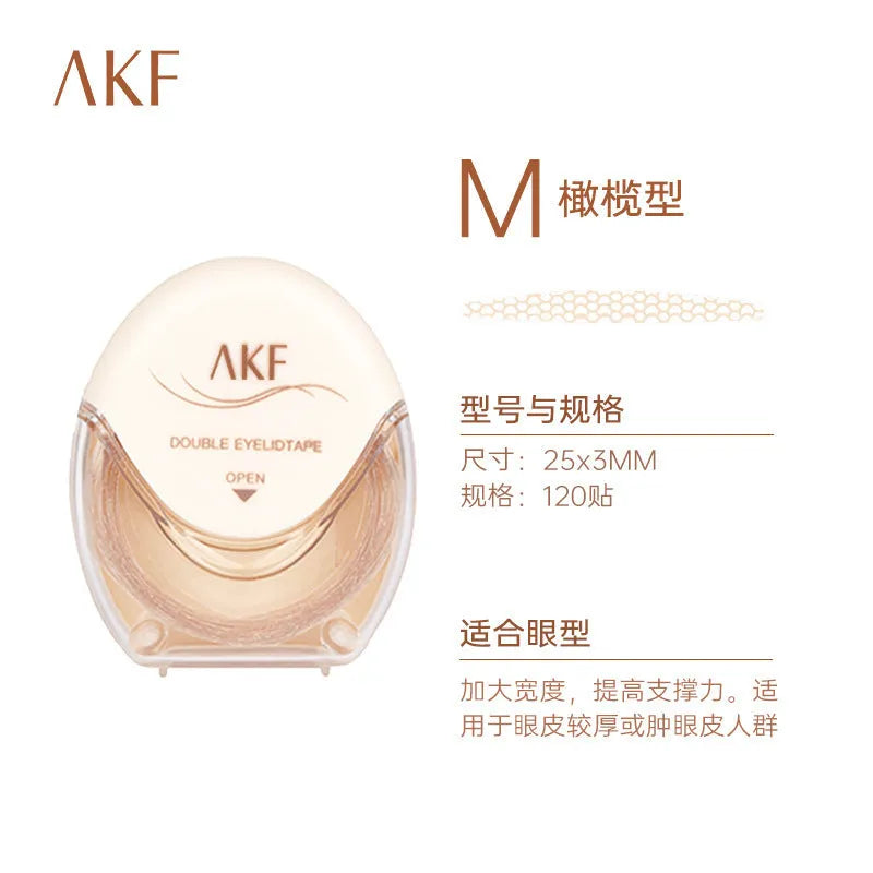 Invisible lace double eyelid stickers in three shades creating natural-looking creases