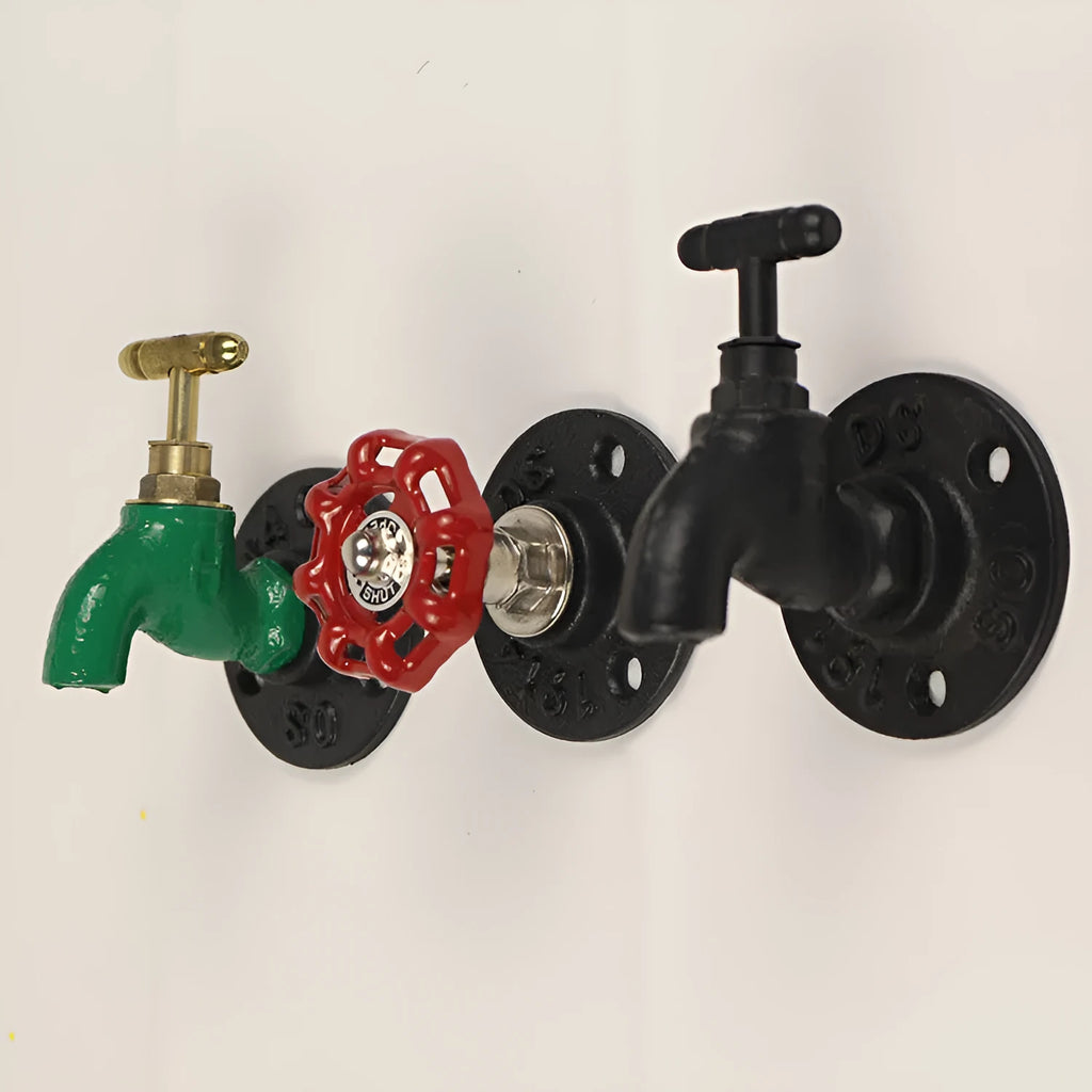 Water pipe style metal towel rack hook with polished finish wall mounted for clothes and towel organisation