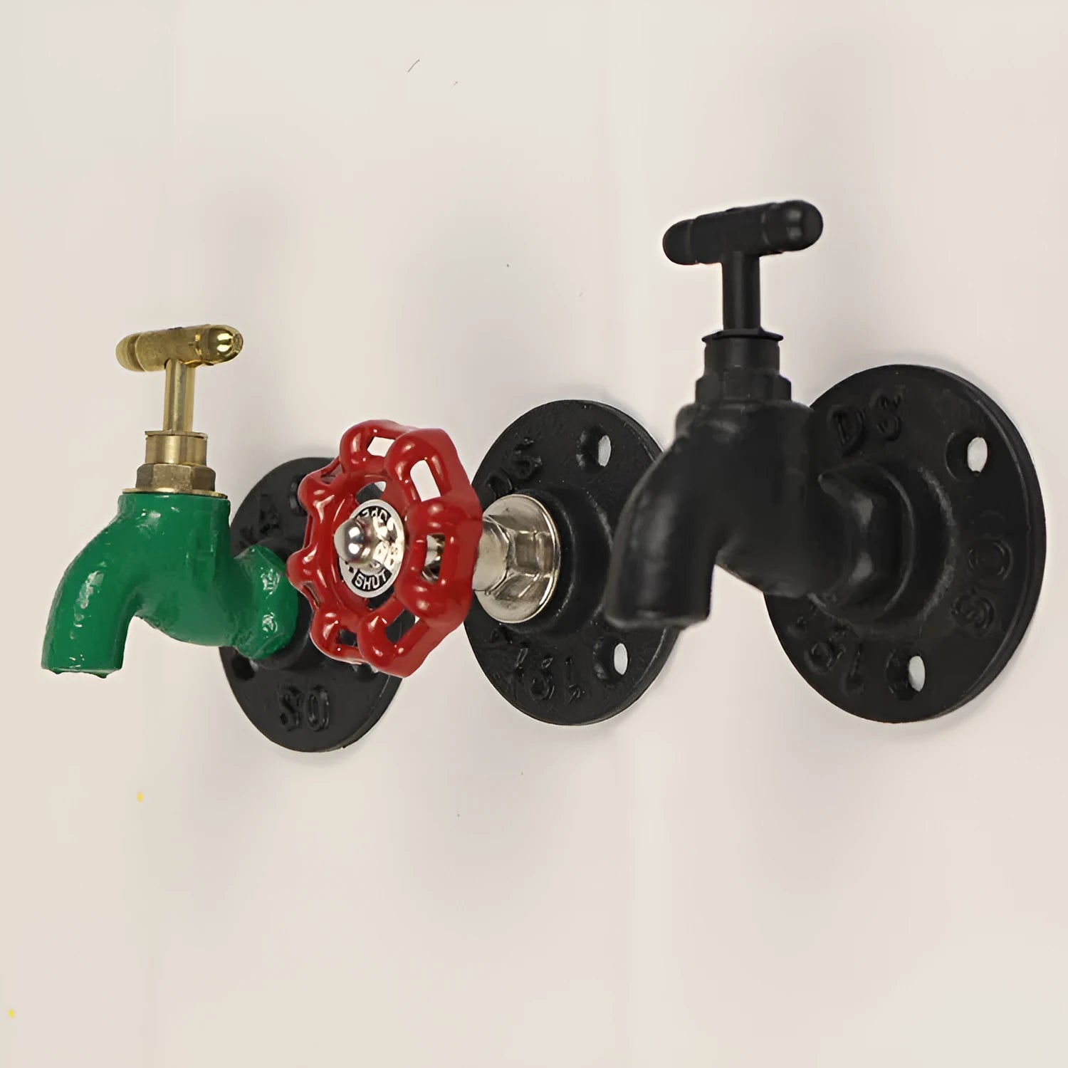 Water pipe style metal towel rack hook with polished finish wall mounted for clothes and towel organisation