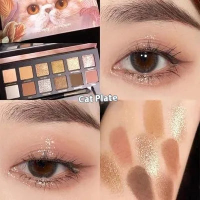 Explorer twelve-colour animal theme eyeshadow palette with twelve pressed powder shades