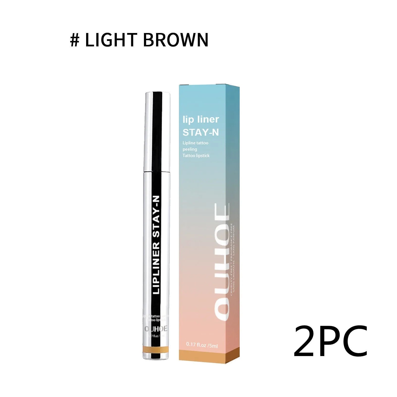 Dark brown waterproof long lasting lip liner pen with smooth tip for lip contouring