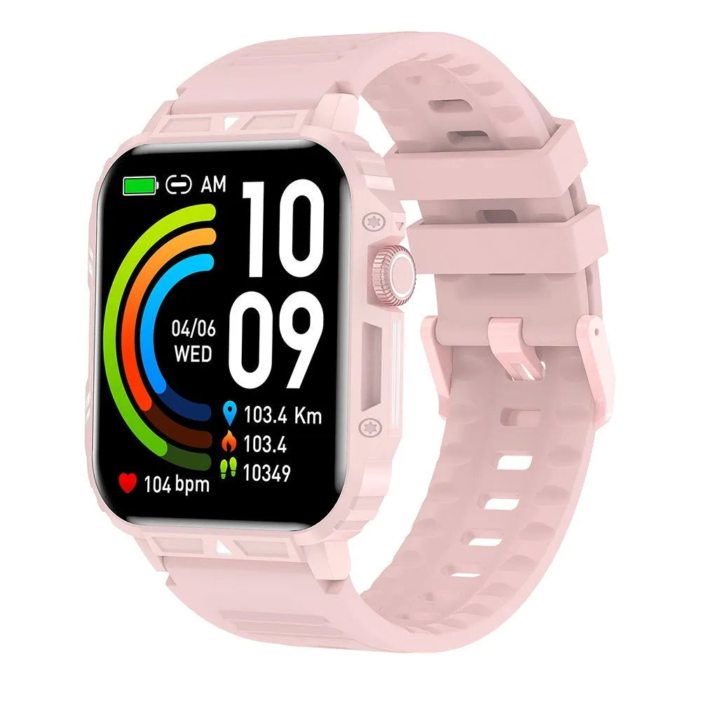 Smart wireless call sport step counting watch with heart rate monitor in black, white, pink, green colours
