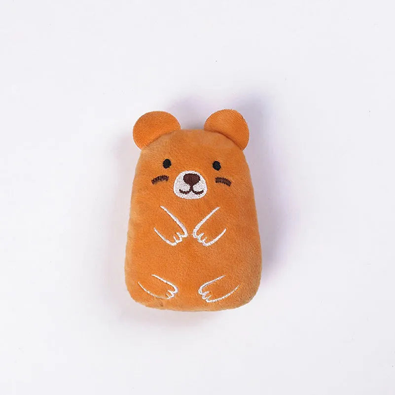 Four colourful catnip cat toys with chirping sounds for interactive play