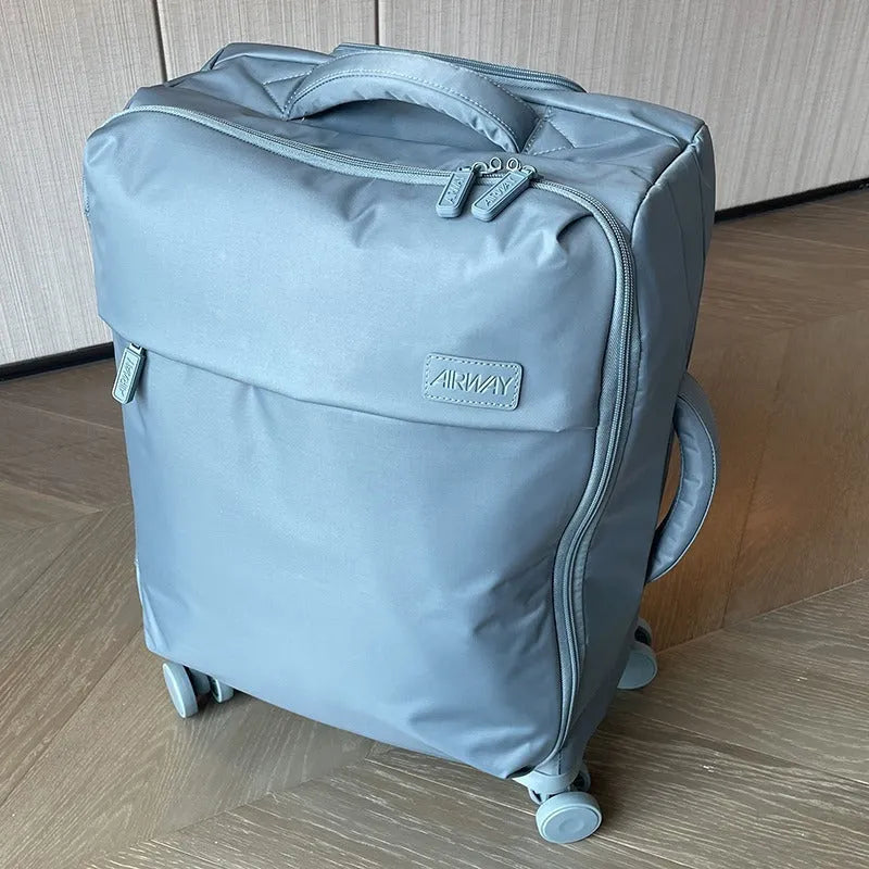 Waterproof Oxford cloth suitcase with universal wheels in bluestone green colour