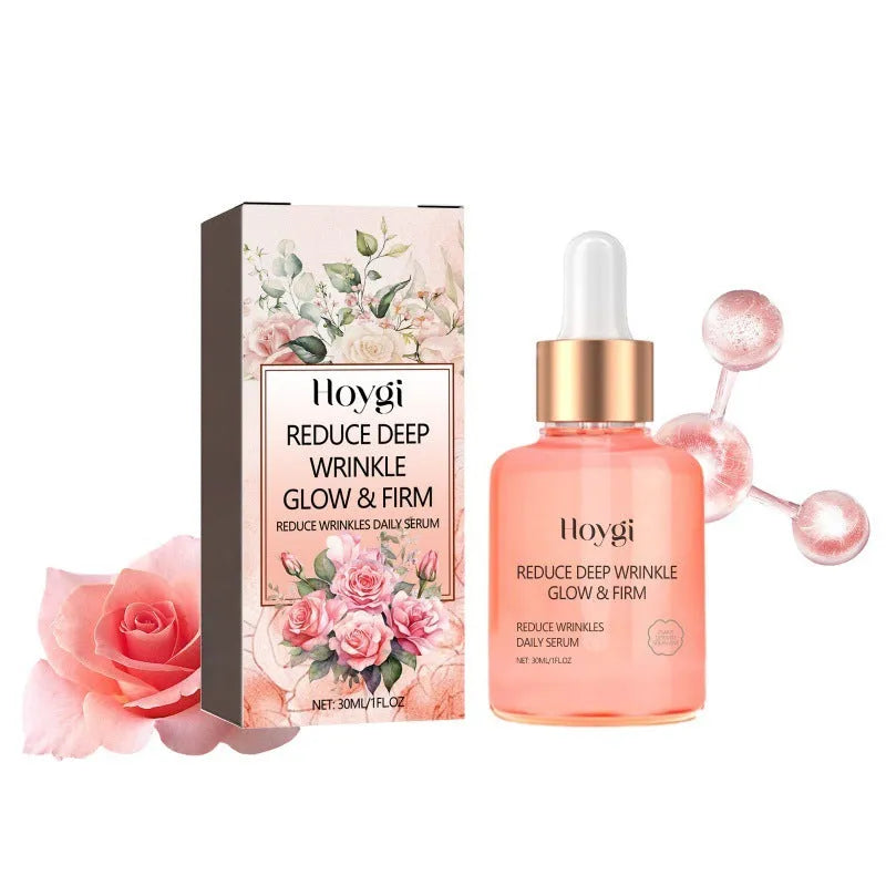 30ml rose essential oil bottle for facial skincare treatment targeting fine wrinkles