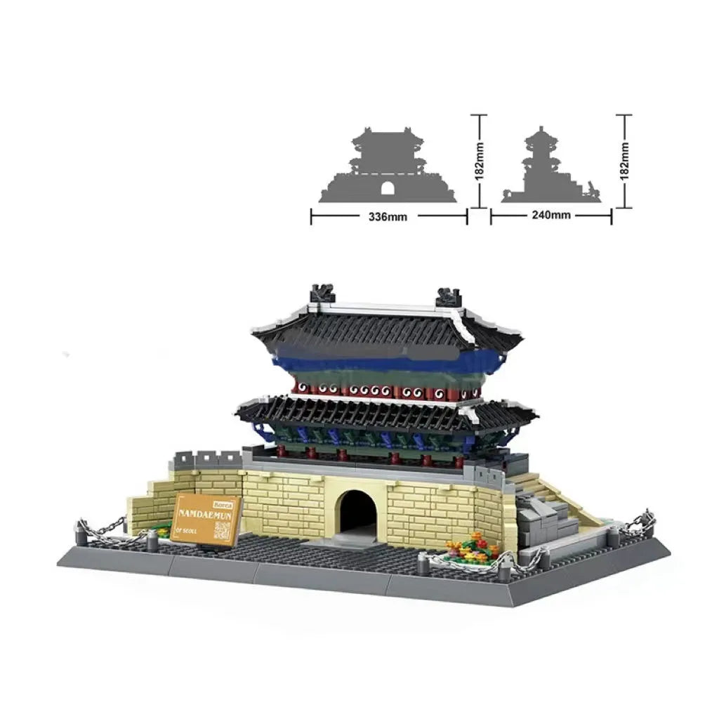 Wange building block street view set with landmark pieces including Eiffel Tower and Big Ben