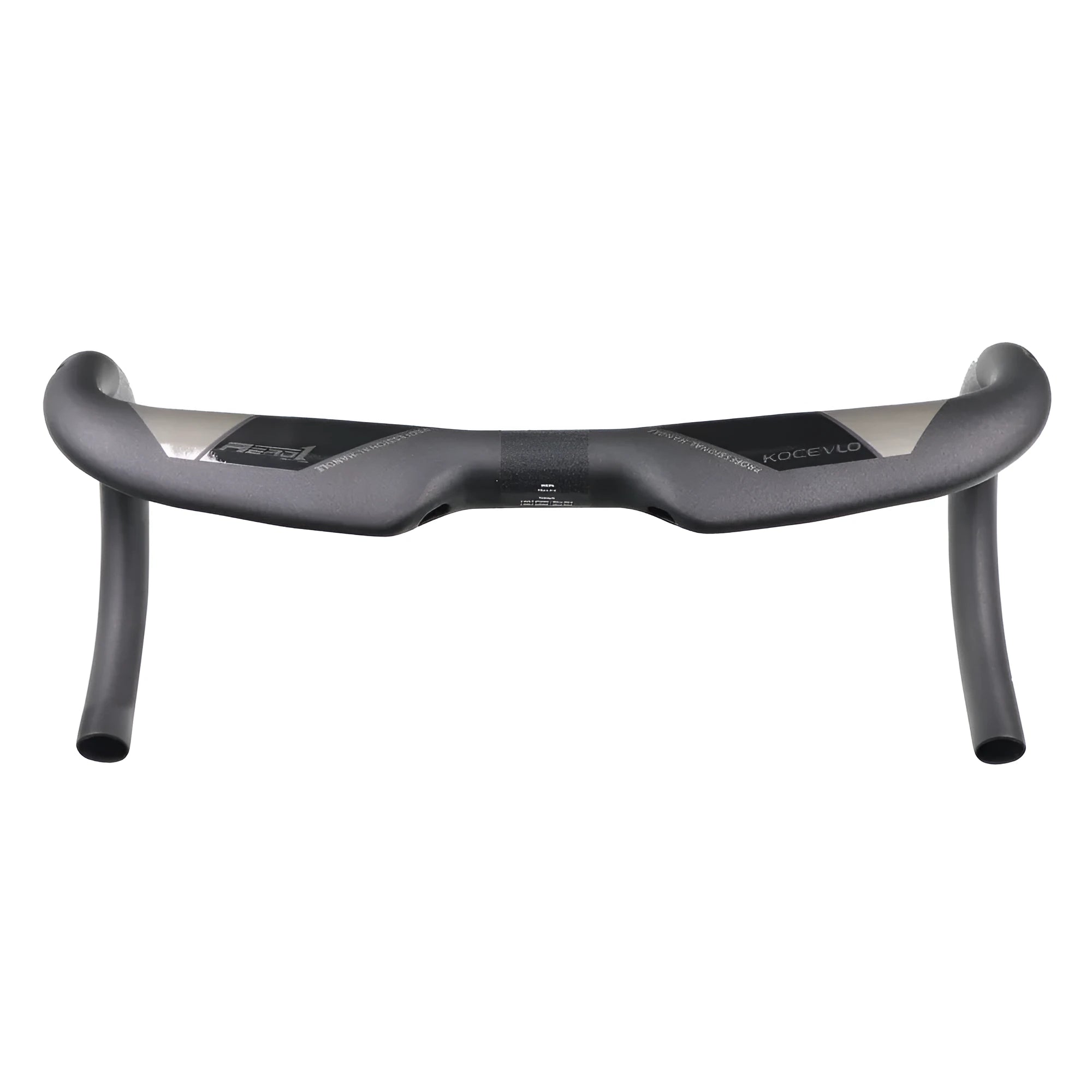 Wei Bike matt black carbon fibre road bicycle handlebar showing bent drop shape