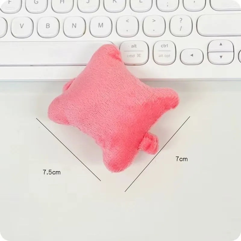 Plush wrist protector mouse pad mini pillow in blue, green and pink colours for keyboard typing comfort