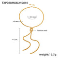 Gold knotted tassel pendant on snake chain necklace with matching earrings