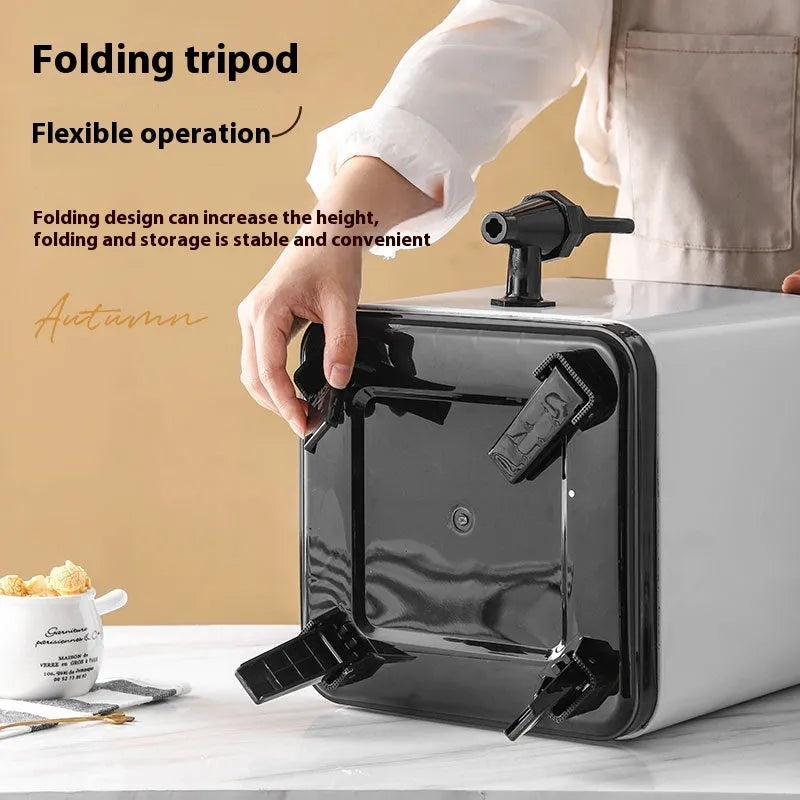 Silver stainless steel square lock cold insulation barrel with 8 litre capacity for milk tea shops