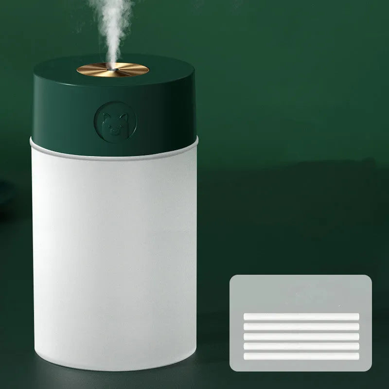White bear edition dual-jet USB humidifier with 1.2L tank on a wooden desk