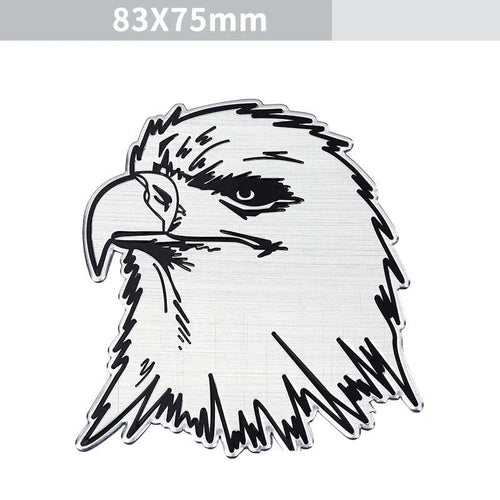 Aluminium car body stickers showing lion, eagle and tiger designs for vehicle decoration