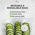 White USB electric suction pump with food-grade vacuum storage bags for kitchen food preservation