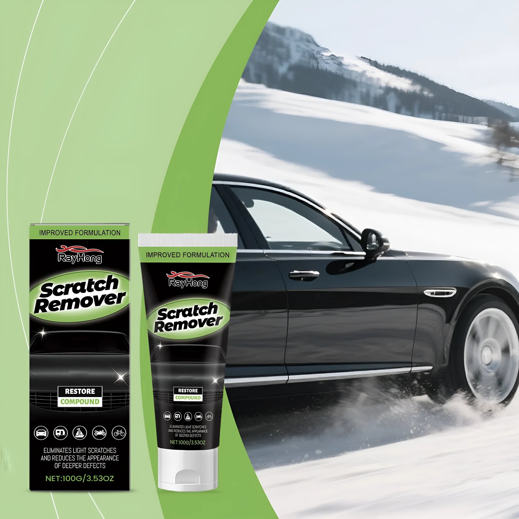 100g tube of car paint scratch polishing cream with calcium carbonate formula for automotive surface recovery