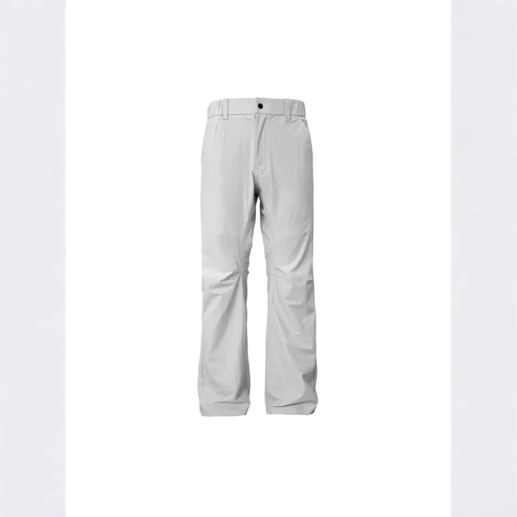 Men's casual trousers with 3D cutting design in straight-leg fit showing medium-elastic waistband