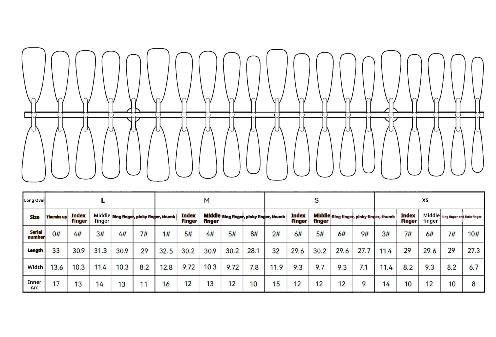 40-piece fission colour glossy long water drop nail stickers in retro ultra-thin seamless style