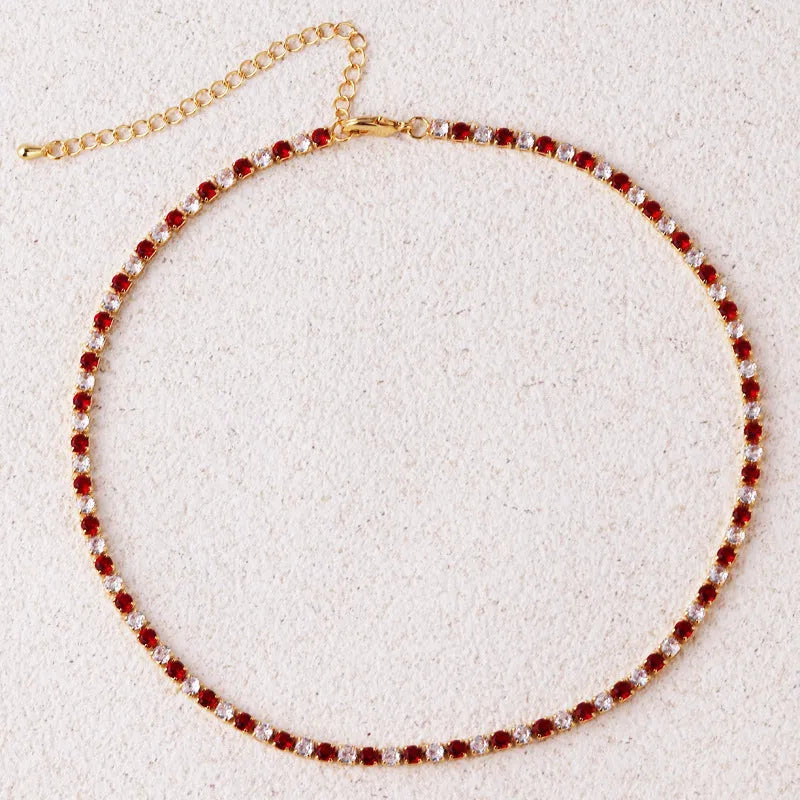 Simulated ruby oval earrings for women with zircon inlay and copper construction