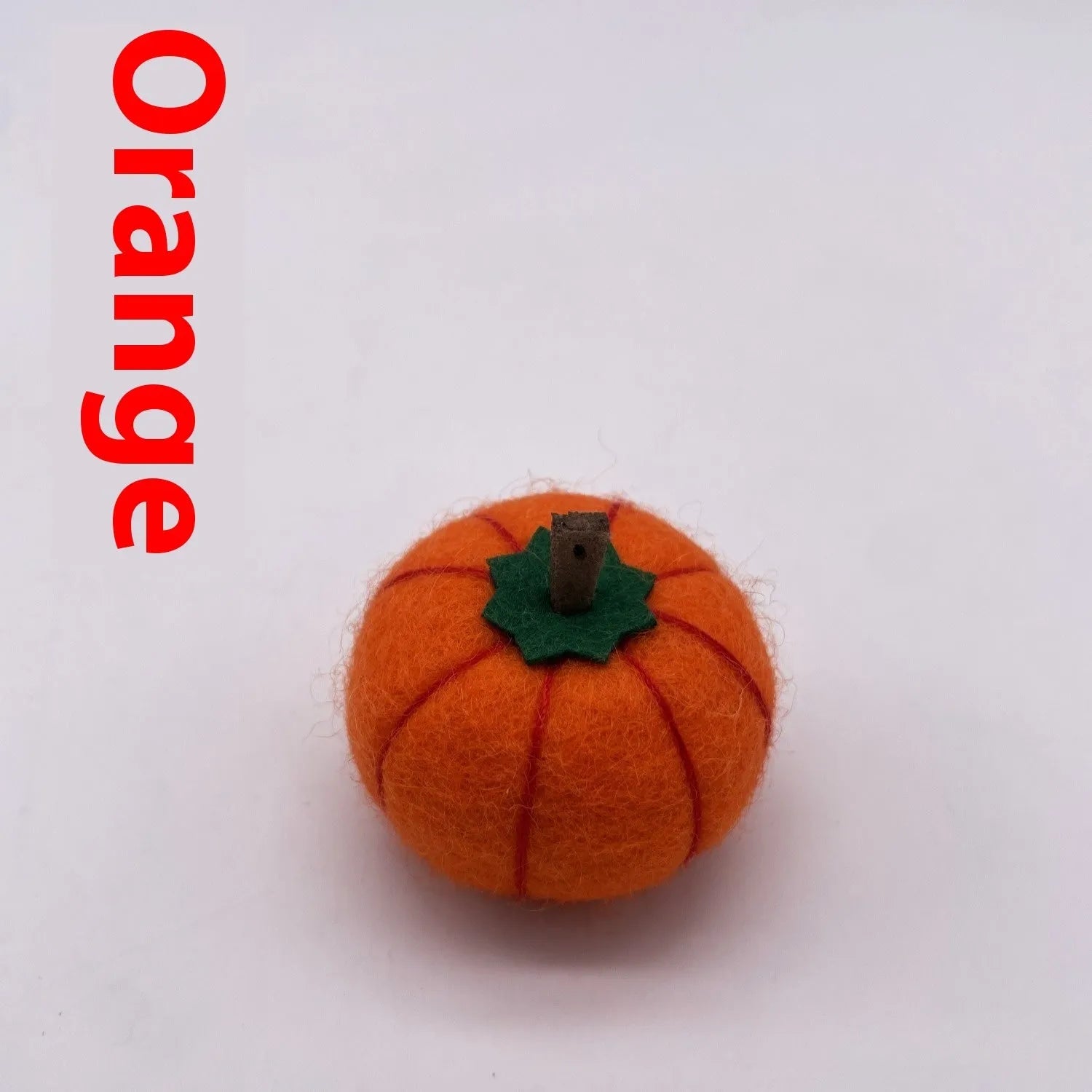 Wool felt pumpkin poke ornaments for doll decoration in multiple colours