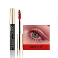 Colourful mascara tube and wand with vibrant shades for dramatic Christmas and stage eye makeup.