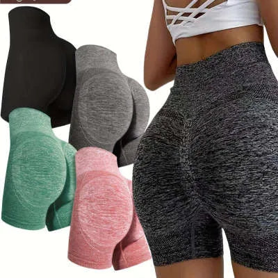 Women's high-waist yoga shorts with honey hip design in quick-drying nylon fabric