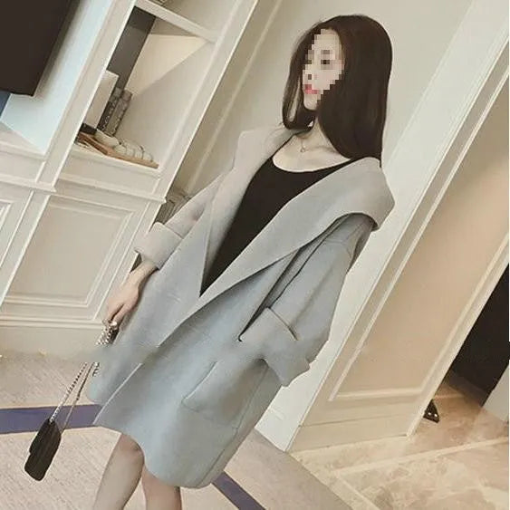 Plus size women's thin coat in cotton fabric with lace decoration, available in black, grey and pink colours