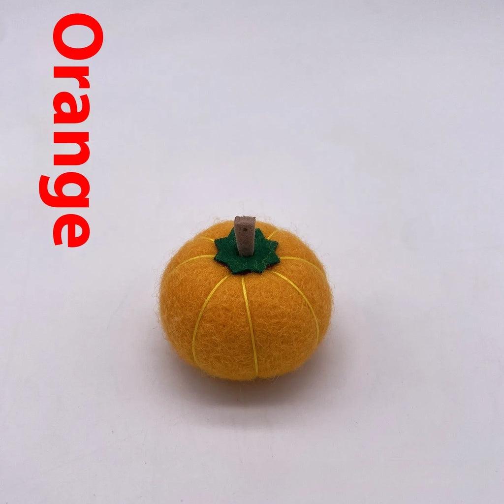Wool felt pumpkin poke ornaments for doll decoration in multiple colours