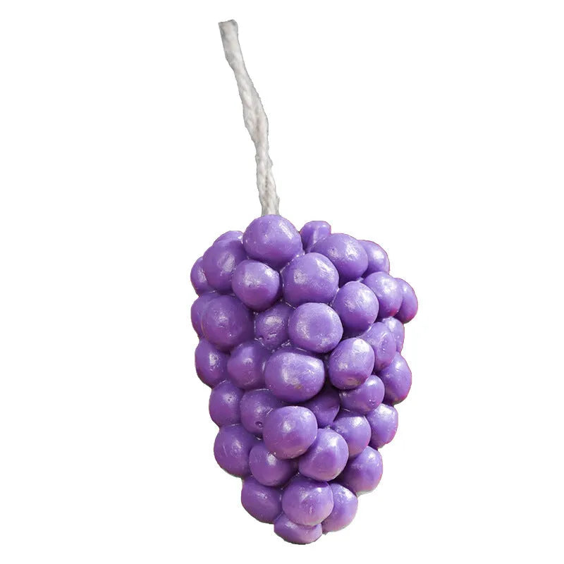 Purple and green grape cluster shaped handmade soap bar, 80g.