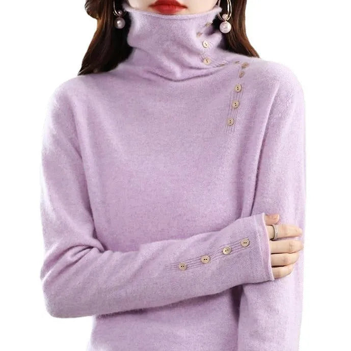 Slim fit knitted bottoming shirt with 3D pattern in core-spun yarn, shown in multiple colour options
