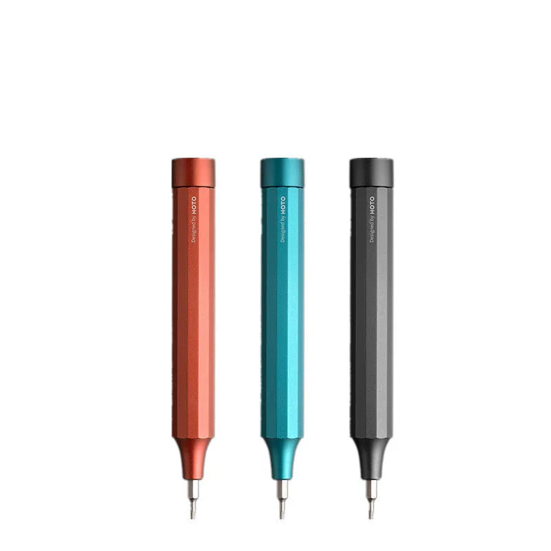 24-in-1 aluminium alloy repair screwdriver set with magnetic bit storage in black, green, or red.