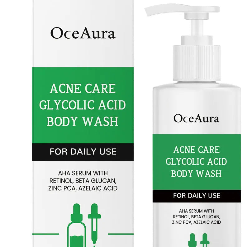 Soothing and moisturising shower gel with retinol and azelaic acid in a 100ml white bottle