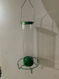 White metal hanging hummingbird feeder bird cage in geometric style with iron construction