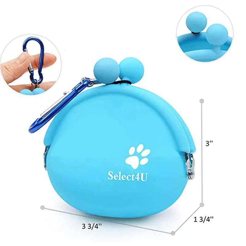 Silicone dog treat waist pouch in yellow with hook-loop fastening for training walks