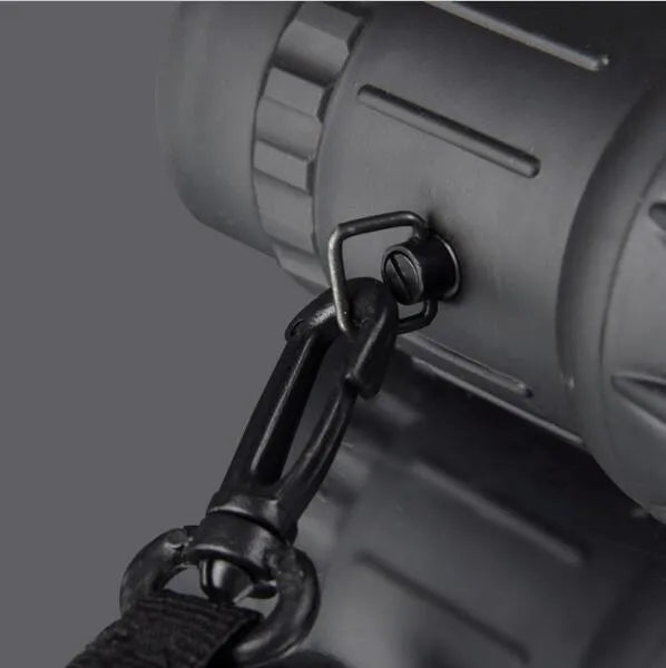 Black 16x52 high-power monocular with large objective lens, shown with dimensions of 145mm by 52mm.