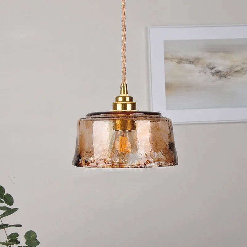 Nordic style brass and glass pendant chandelier with B-bar design for restaurant lighting