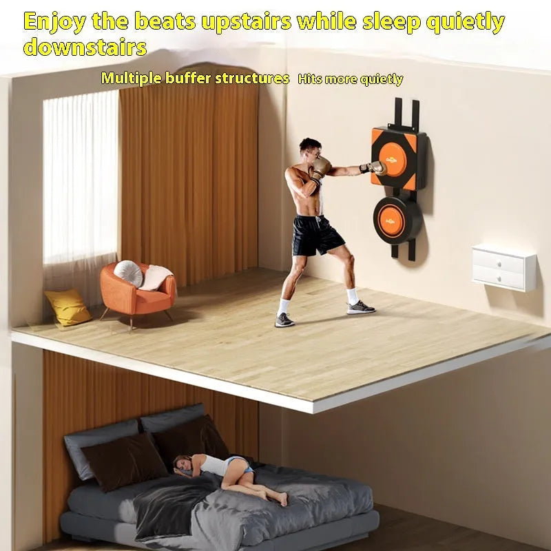 Wall-mounted boxing training target in PU leather with hanging hardware