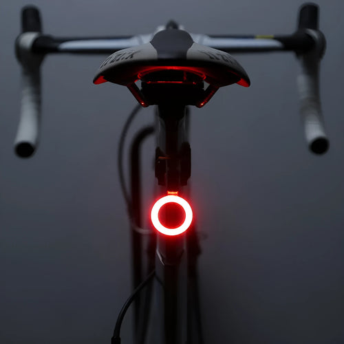 USB rechargeable bicycle taillight with 10 lumen COB LED and Velcro strap mount