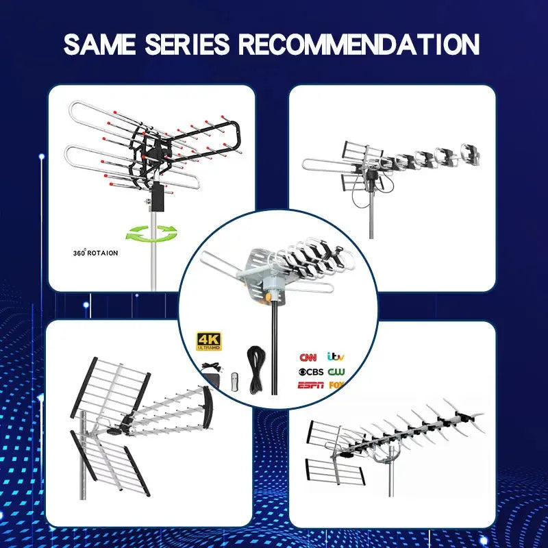 GR-1002 outdoor digital television antenna receiver with rotatable high-gain design