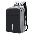 Anti-theft nylon backpack large 20L capacity with zip closure, colour contrast pattern, Korean style, available in black blue grey purple red