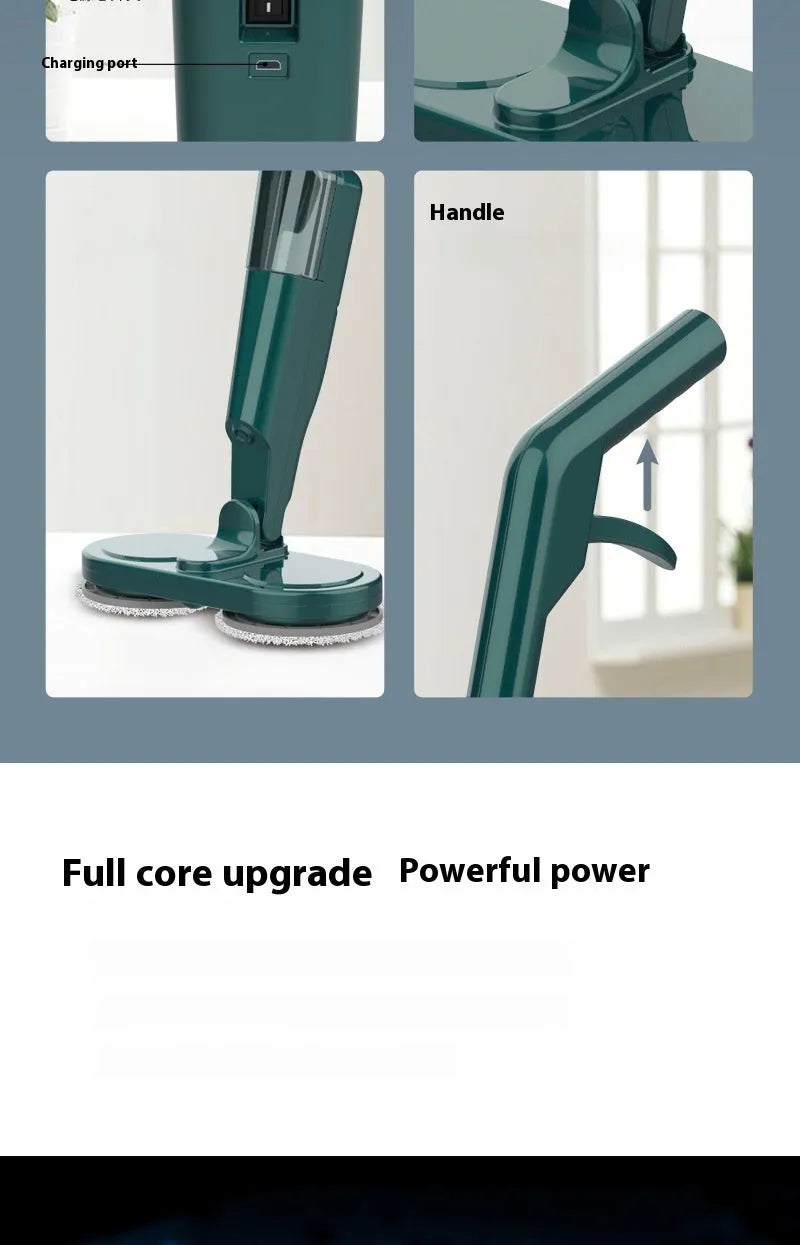 Wireless floor cleaning robot in S5 Green colour with USB charging port and water tank