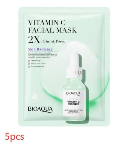 Single sheet of a white collagen face mask and a multi-pack box of 30g facial sheet masks.