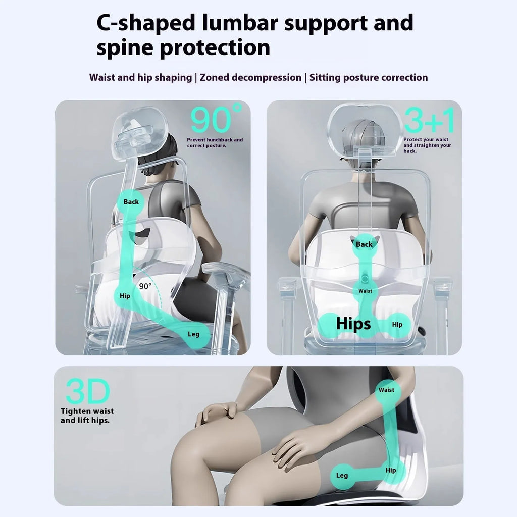 Grey waist support lumbar cushion with Japanese style design and sponge filler for sitting comfort
