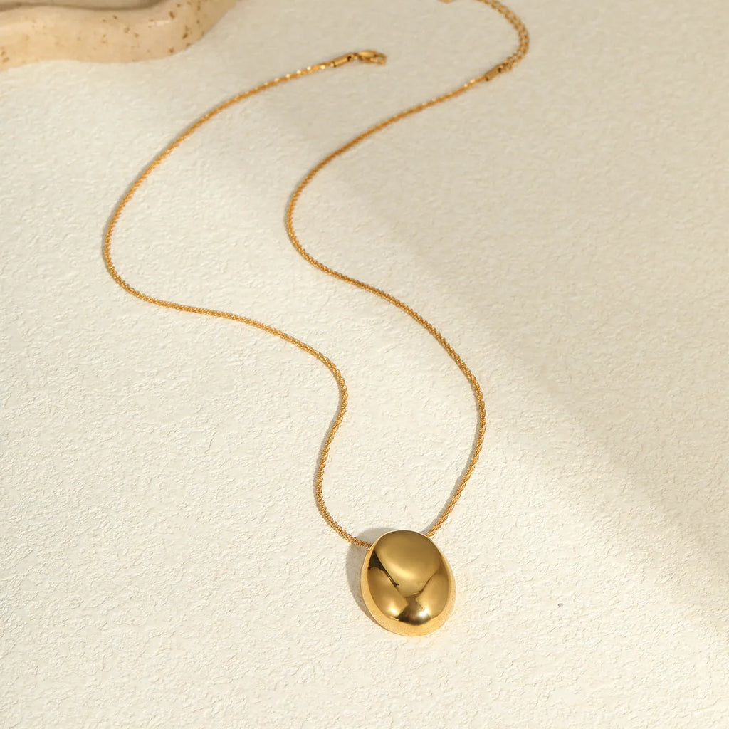 Gold-plated geometric pendant necklace with adjustable stainless steel chain 41-50cm length