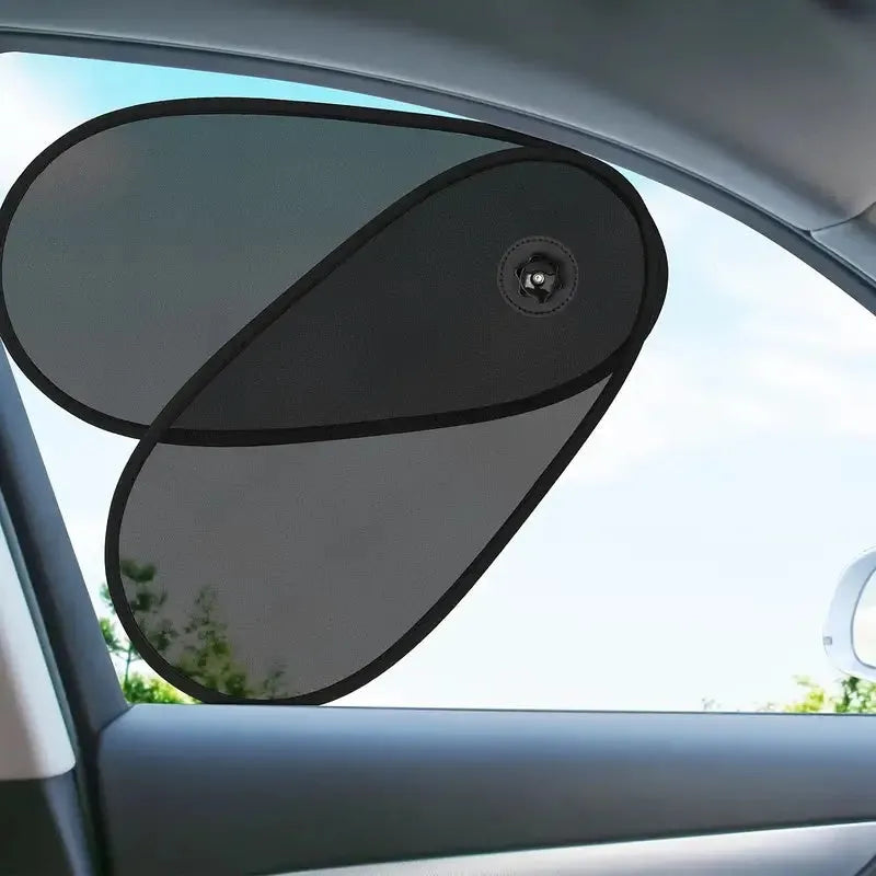 Adjustable breathable mesh car window shades with suction cups for side window sun protection