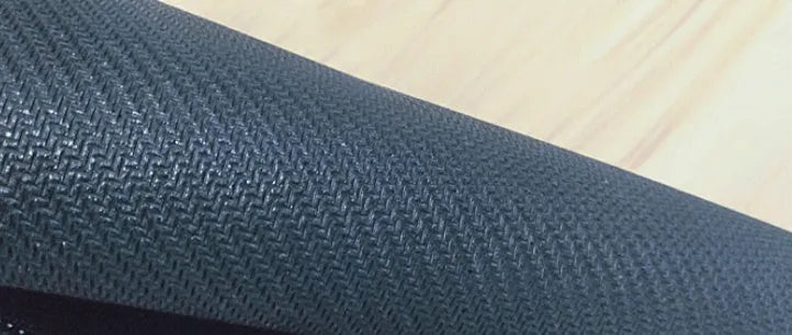 Large natural rubber desk mat with printed pattern, shown on a desk with keyboard and mouse.