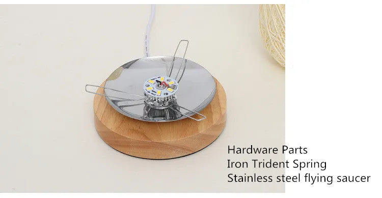 Sepak Takraw twine desk lamp with hemp rope shade and solid wood base